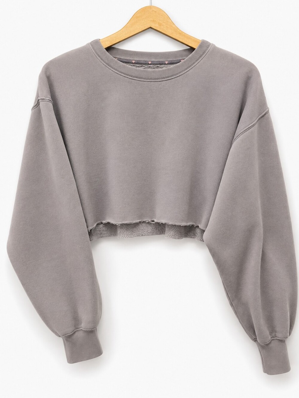 TNA Cropped Raw-Hem Sweatshirt in Dusty Mauve